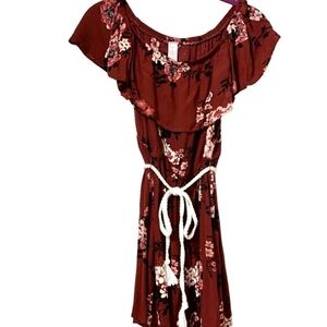 No Boundaries Red Floral Dress